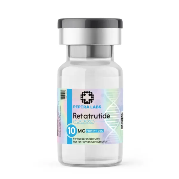 Retatrutide 10 mg – Forschungspeptid-Fläschchen, Reinheit 99 % laut Etikett, Peptra Labs
